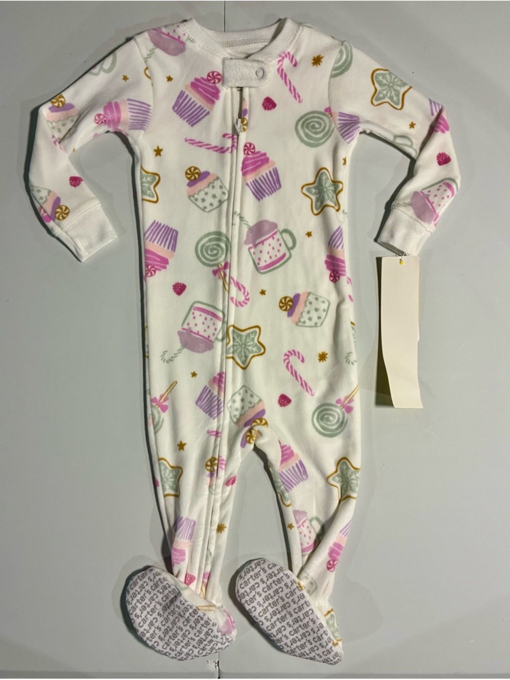 Carter's White Footed One-Piece with Sweets